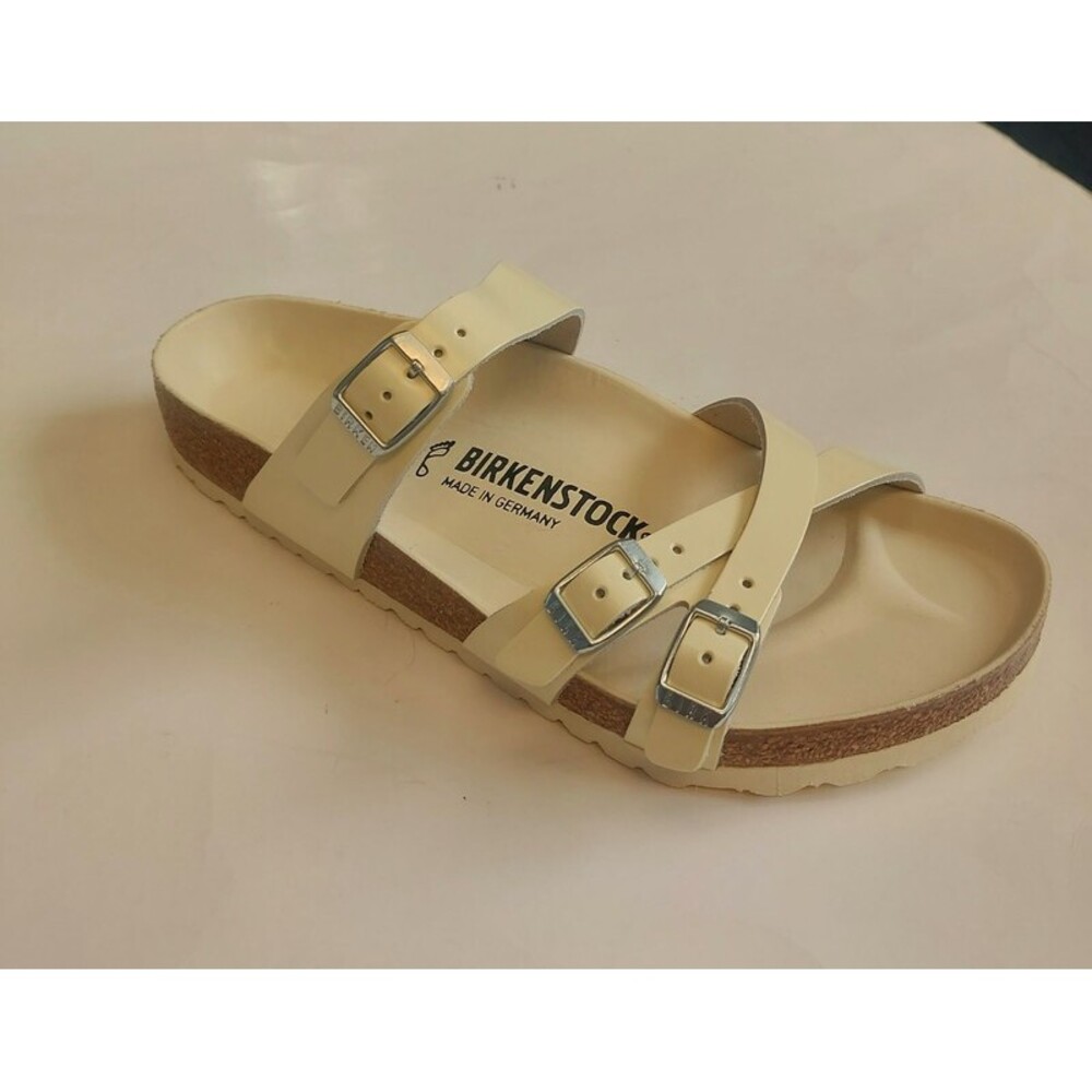 Birkenstock Franca Womens 9 Leather Sandals High Shine Butter Regular Fit EU 40